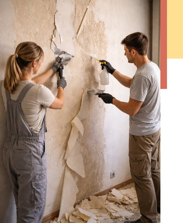 Снятие старых обоев в Уссурийске от 5413 руб. под ключ недорого | ОТДЕЛОЧНИК-Сср