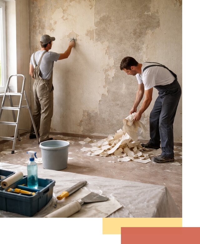 Снятие старых обоев в Уссурийске быстро и качественно