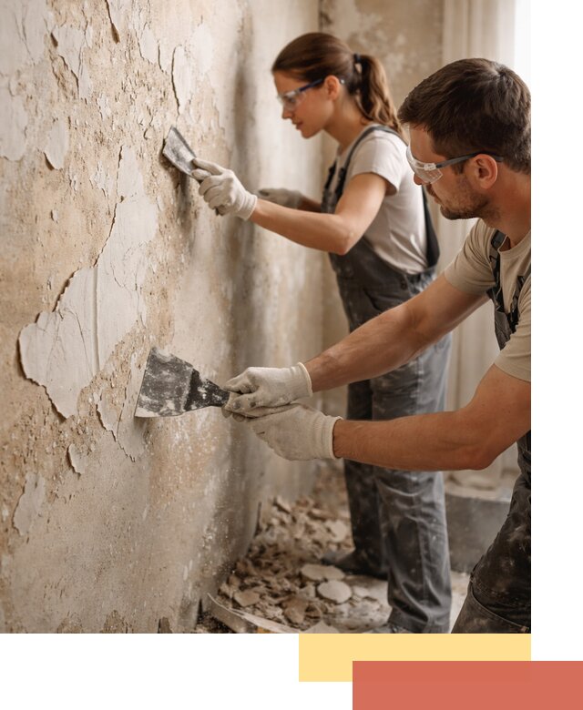 Снятие старой шпаклевки и подготовка поверхностей в Уссурийске