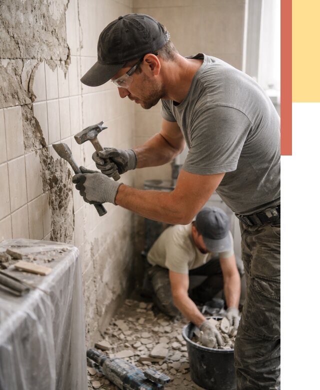 Демонтаж плитки со стен в Уссурийске от 876 руб. — быстро и недорого | ОТДЕЛОЧНИК-Сср