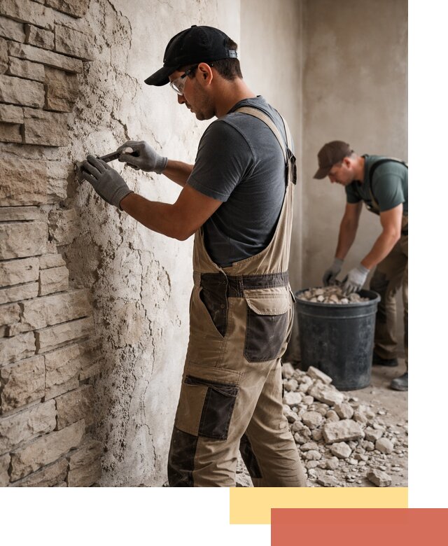 Демонтаж декоративного камня в Уссурийске профессионально и безопасно