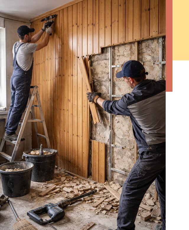 Демонтаж вагонки со стен в Уссурийске от 1495 руб. — снятие, удаление, срочно | ОТДЕЛОЧНИК-Сср