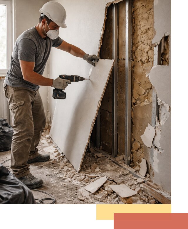 Демонтаж гипсокартона со стен в Уссурийске качественно и быстро