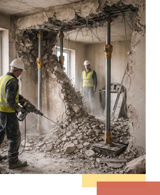 Снос несущих стен в Уссурийске с гарантией безопасности и качества