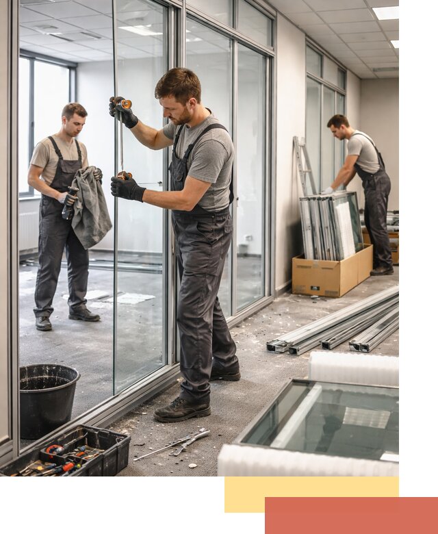 Демонтаж стеклянных перегородок в Уссурийске быстро и безопасно