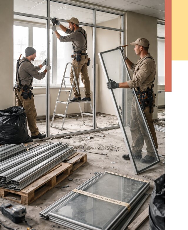 Демонтаж алюминиевых перегородок в Уссурийске от 4330 руб. — быстро и недорого | ОТДЕЛОЧНИК-Сср