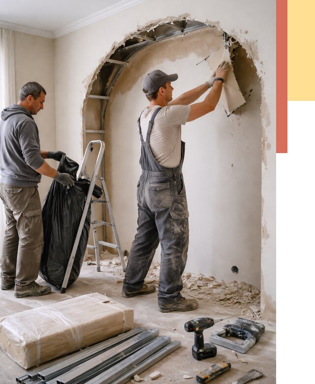 Демонтаж арки из гипсокартона в Уссурийске от 3609 руб. — услуги под ключ | ОТДЕЛОЧНИК-Сср