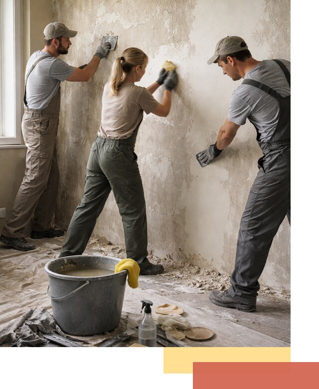 Очистка стен от клея и грунтовки в Уссурийске качественно и быстро