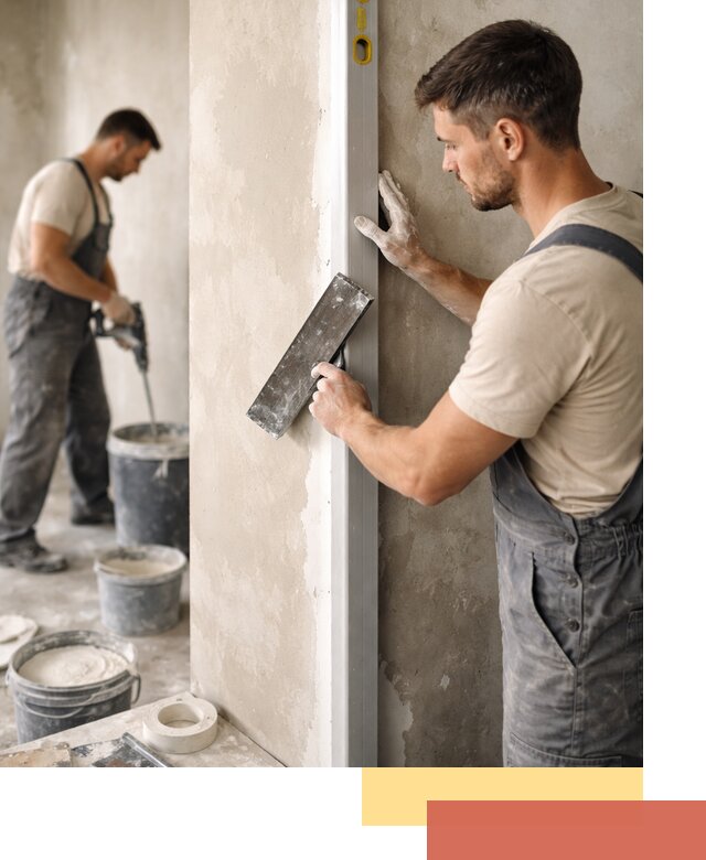 Выведение углов стен в Уссурийске: монтаж и оштукатуривание