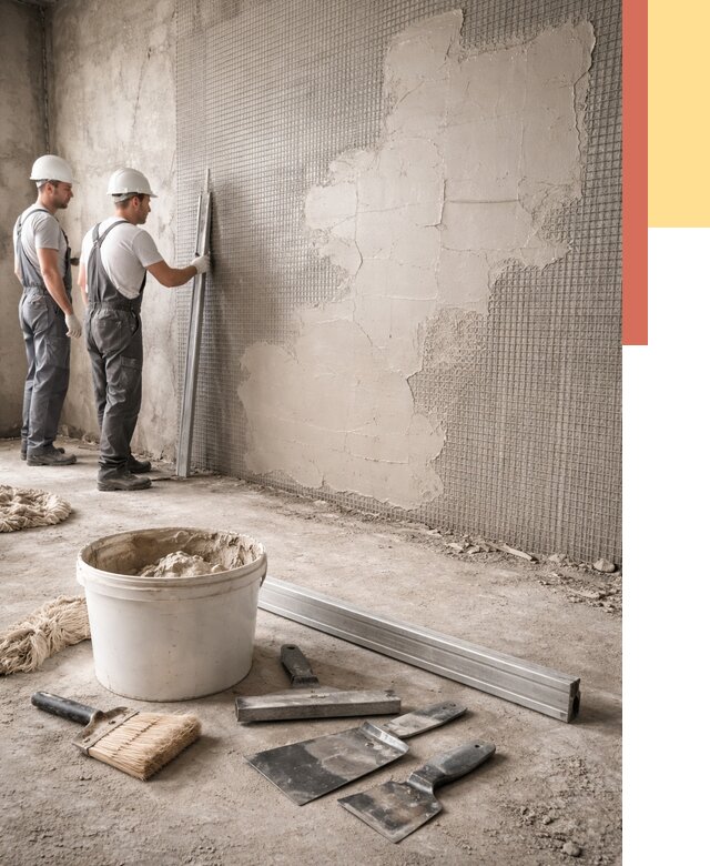 Штукатурка стен по сетке в Уссурийске от 5671 руб./м2 — быстро и недорого | ОТДЕЛОЧНИК-Сср