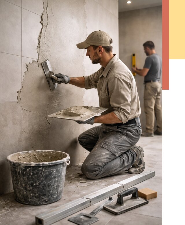 Штукатурка стен в ванной в Уссурийске от 4640 руб./м² — выравнивание под ключ | ОТДЕЛОЧНИК-Сср