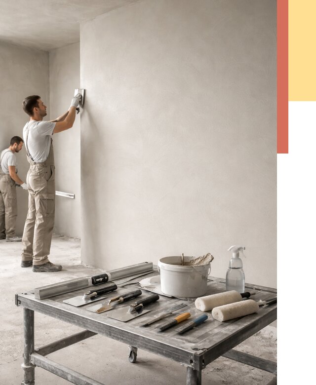 Штукатурка стен под покраску в Уссурийске от 4640 руб./м² — качественно и недорого | ОТДЕЛОЧНИК-Сср