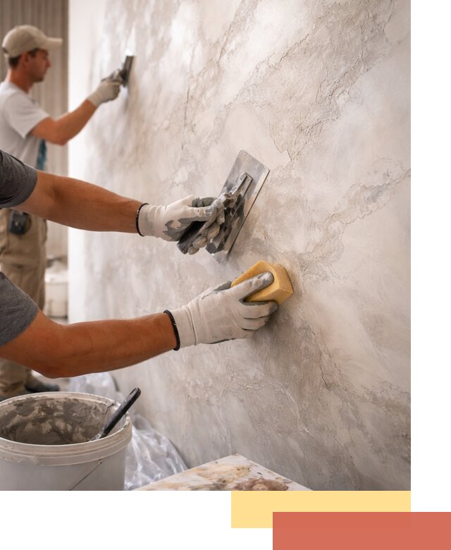 Декоративная штукатурка под мрамор в Уссурийске для стен и потолков