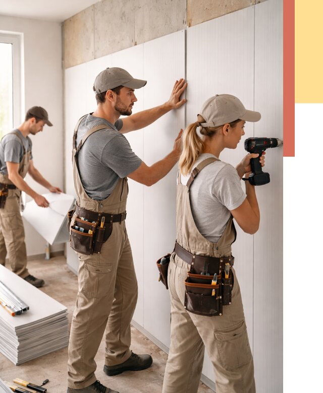 Монтаж ПВХ панелей на стены в Уссурийске от 464 руб/м2 — быстро и недорого | ОТДЕЛОЧНИК-Сср