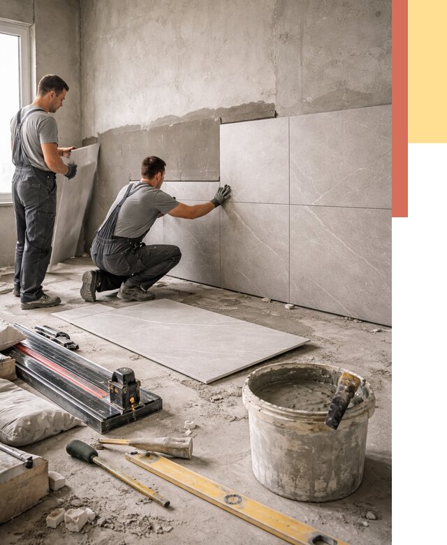 Облицовка стен керамогранитом в Уссурийске от 4330 руб./м² — услуги под ключ | ОТДЕЛОЧНИК-Сср