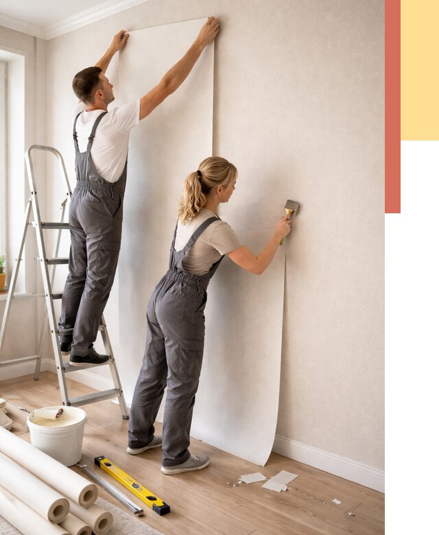 Поклейка флизелиновых обоев в Уссурийске от 6186 руб. | Быстро и недорого — ОТДЕЛОЧНИК-Сср