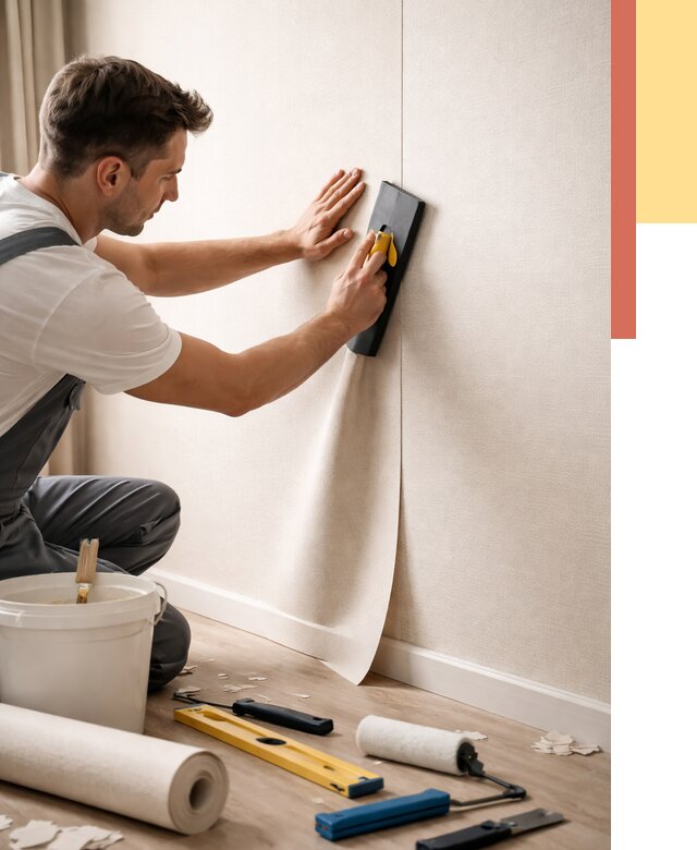 Поклейка виниловых обоев в Уссурийске от 4640 руб. | Быстро и недорого — ОТДЕЛОЧНИК-Сср