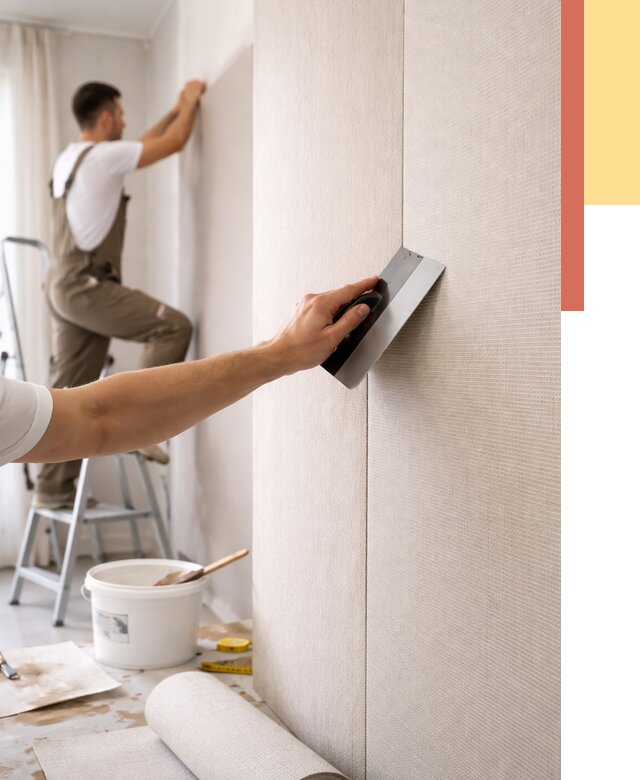 Поклейка текстильных обоев в Уссурийске от 4640 руб. под ключ | ОТДЕЛОЧНИК-Сср