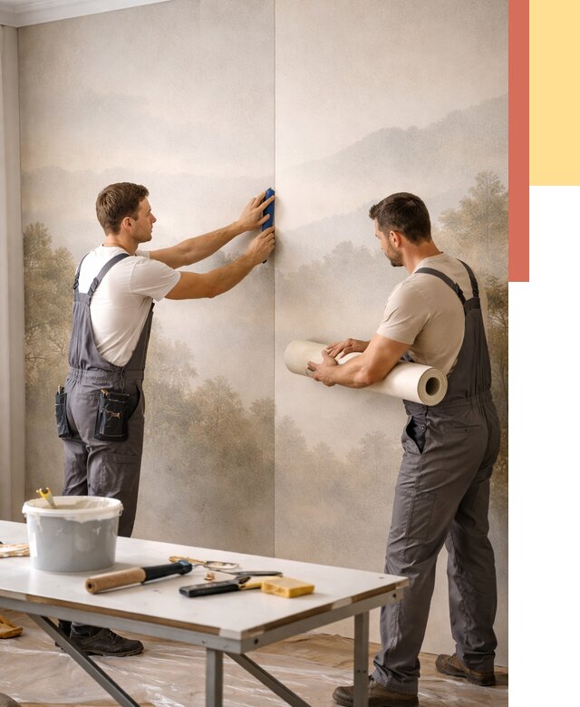 Поклейка фотообоев в Уссурийске от 8764 руб/м² — быстро и недорого | ОТДЕЛОЧНИК-Сср