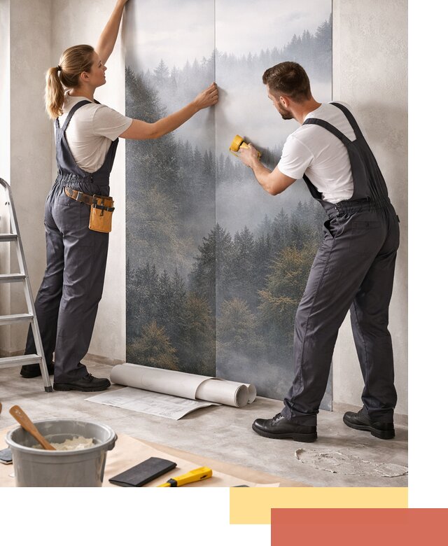 Поклейка фотообоев профессионально в Уссурийске под ключ