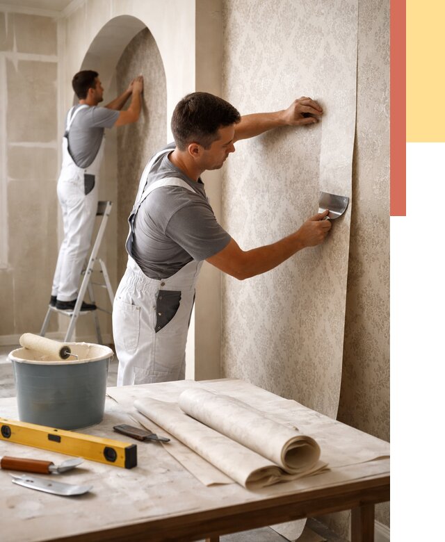 Поклейка обоев на сложные стены в Уссурийске от 2887 руб. под ключ | ОТДЕЛОЧНИК-Сср