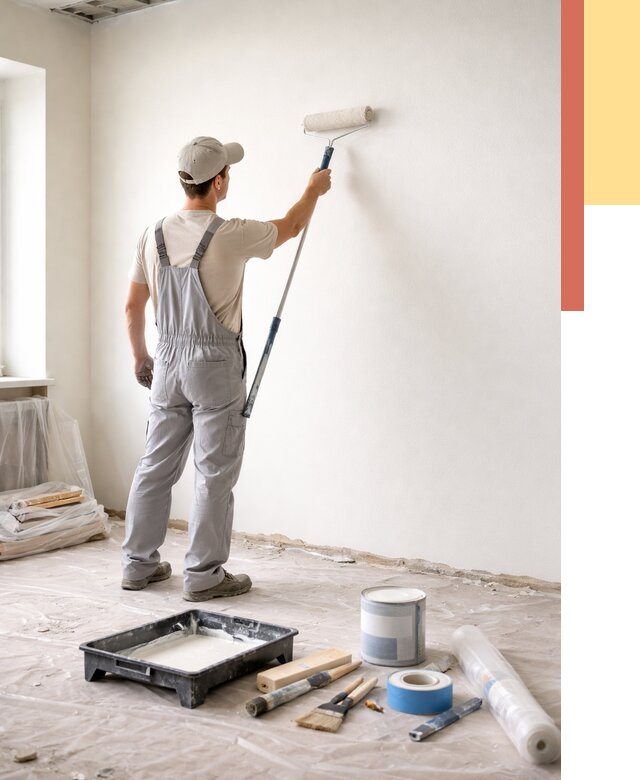 Покраска стен водоэмульсионной краской в Уссурийске от 464 руб. за м² | ОТДЕЛОЧНИК-Сср