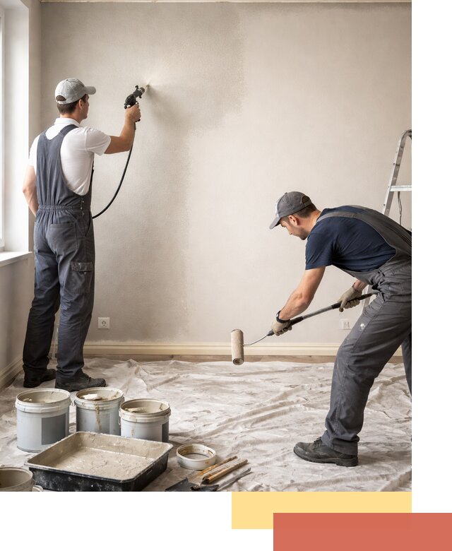 Покраска стен моющейся краской и защита поверхностей в Уссурийске