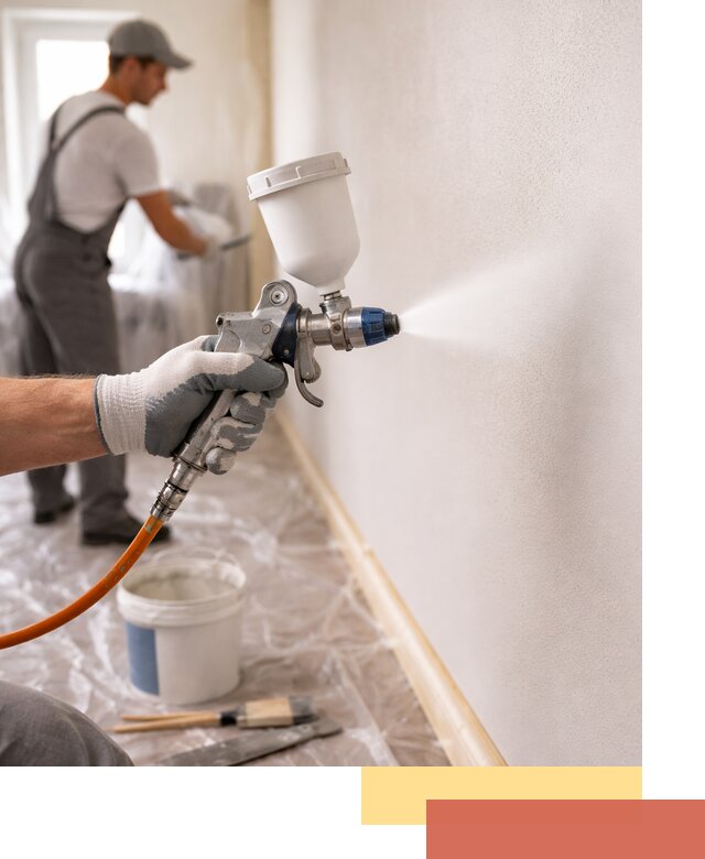 Покраска стен краскопультом в Уссурийске быстро и качественно