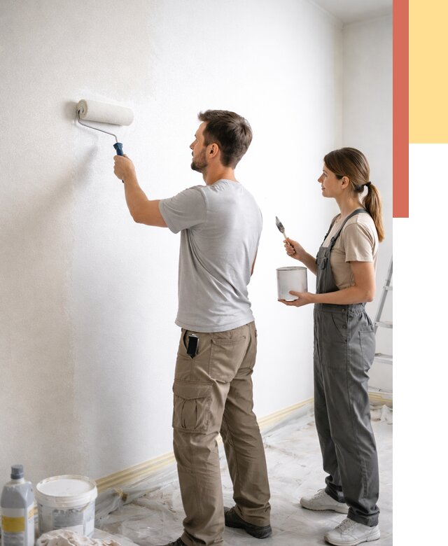 Окраска стен по стеклохолсту в Уссурийске от 4640 руб/м² под ключ | ОТДЕЛОЧНИК-Сср