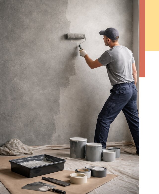 Покраска стен под бетон в Уссурийске от 670 руб. за м2 — быстро и недорого | ОТДЕЛОЧНИК-Сср