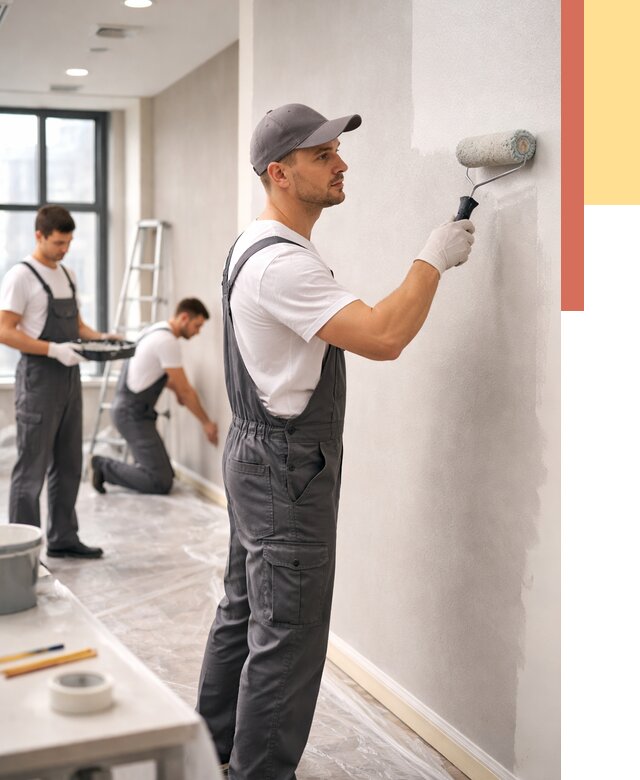 Покраска стен в офисе в Уссурийске от 8764 руб. — быстро и недорого | ОТДЕЛОЧНИК-Сср