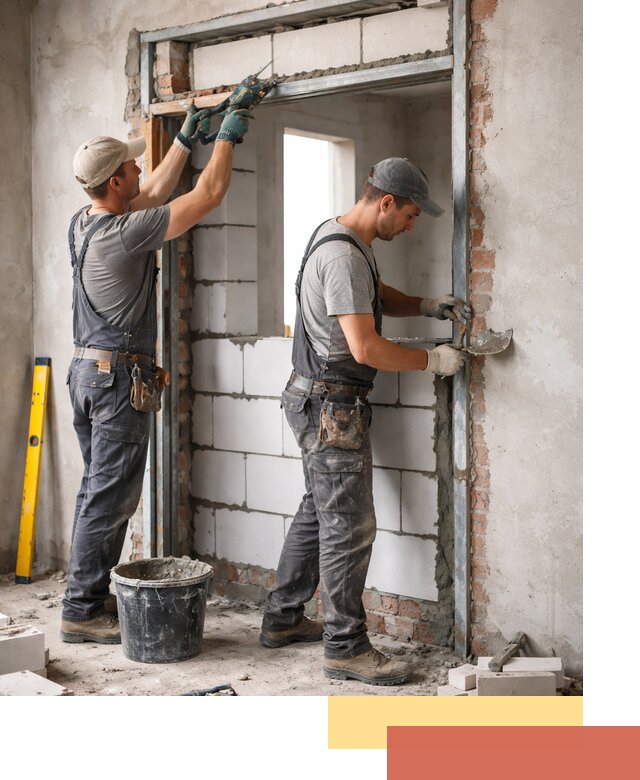 Закладка дверного проема под ключ в Уссурийске: демонтаж, монтаж, отделка