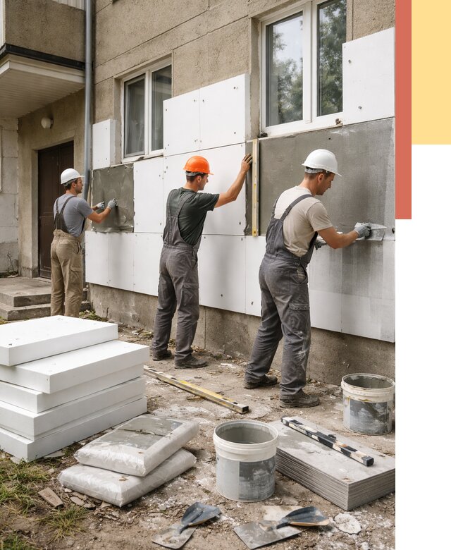 Утепление стен пенопластом в Уссурийске от 1804 руб. — недорого и под ключ | ОТДЕЛОЧНИК-Сср