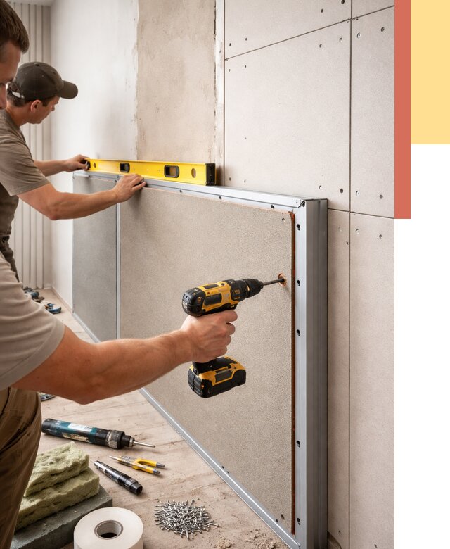 Шумоизоляция стен панелями ЗИПС в Уссурийске от 2268 руб./м² под ключ | ОТДЕЛОЧНИК-Сср