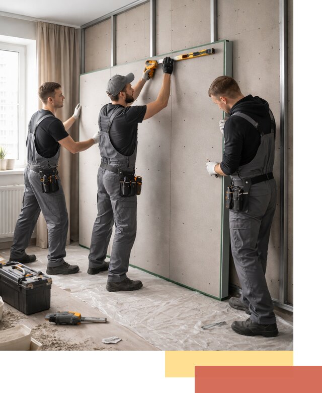 Шумоизоляция стен панелями ЗИПС в Уссурийске для жилых и коммерческих помещений