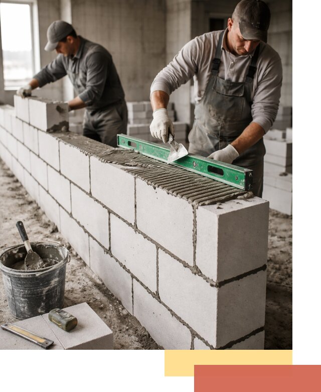 Кладка перегородок из газобетона в Уссурийске быстро и качественно