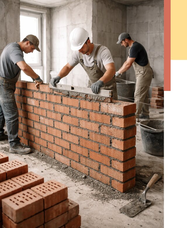 Кладка перегородок из кирпича в Уссурийске от 3609 руб. за м² | ОТДЕЛОЧНИК-Сср