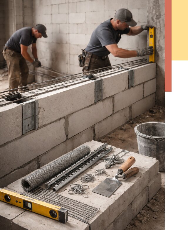Армирование кладки перегородок в Уссурийске от 773 руб. под ключ | ОТДЕЛОЧНИК-Сср