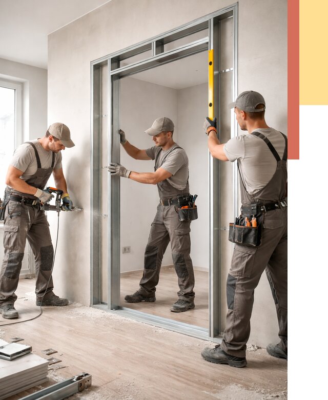 Устройство дверного проема в перегородке в Уссурийске от 4640 руб. под ключ | ОТДЕЛОЧНИК-Сср