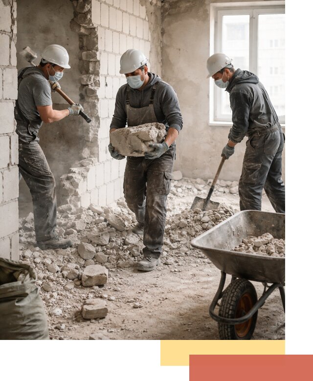 Демонтаж блочных перегородок в Уссурийске быстро и аккуратно