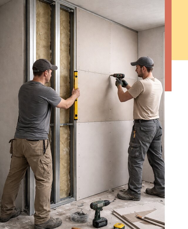 Монтаж двухслойной перегородки из гипсокартона в Уссурийске от 1495 руб. | ОТДЕЛОЧНИК-Сср