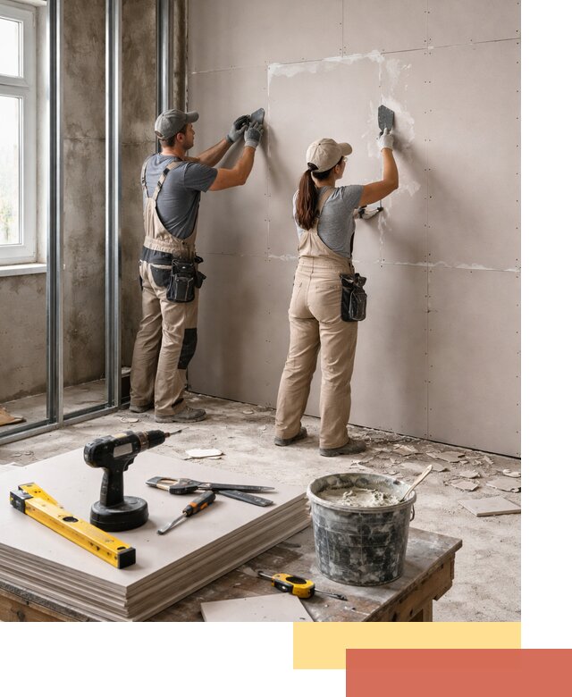 Монтаж двухслойной перегородки из гипсокартона в Уссурийске