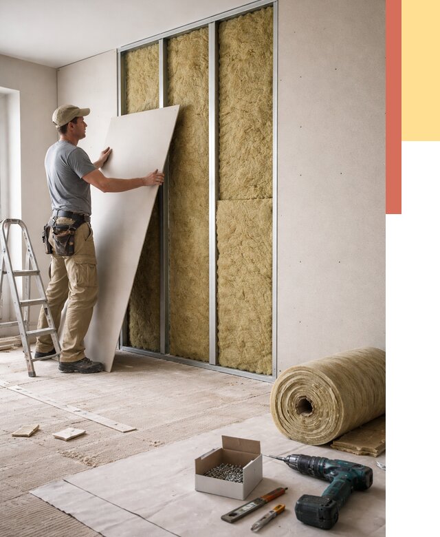 Перегородка из гипсокартона с шумоизоляцией в Уссурийске от 3217 руб. | ОТДЕЛОЧНИК-Сср