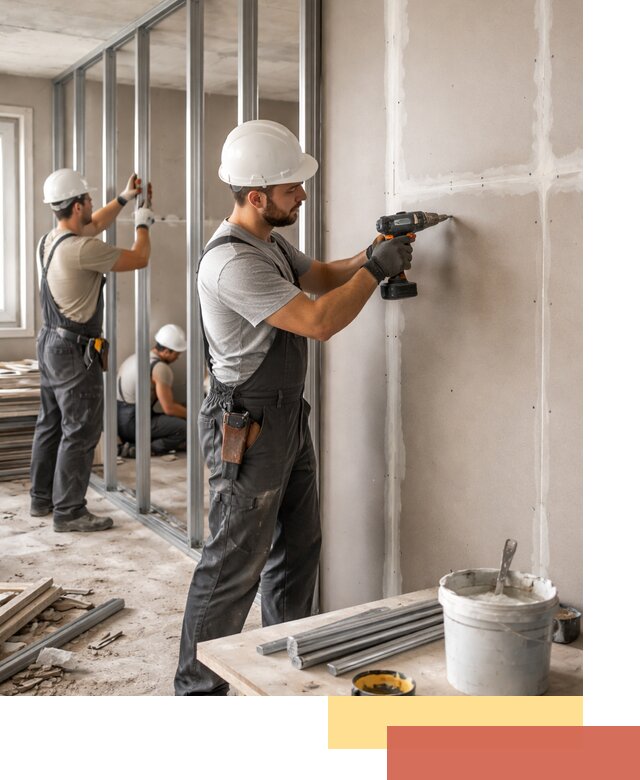 Перегородки из огнестойкого гипсокартона в Уссурийске под ключ