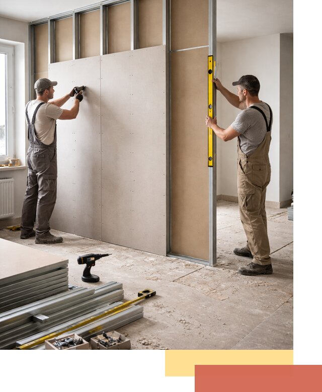 Зонирующая перегородка из гипсокартона под ключ в Уссурийске