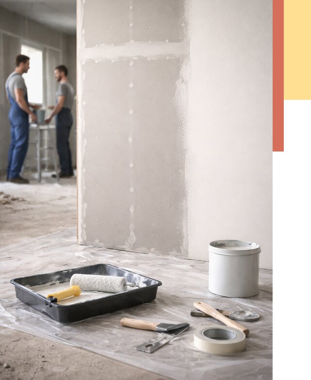 Покраска перегородок из гипсокартона в Уссурийске от 4640 руб. под ключ | ОТДЕЛОЧНИК-Сср