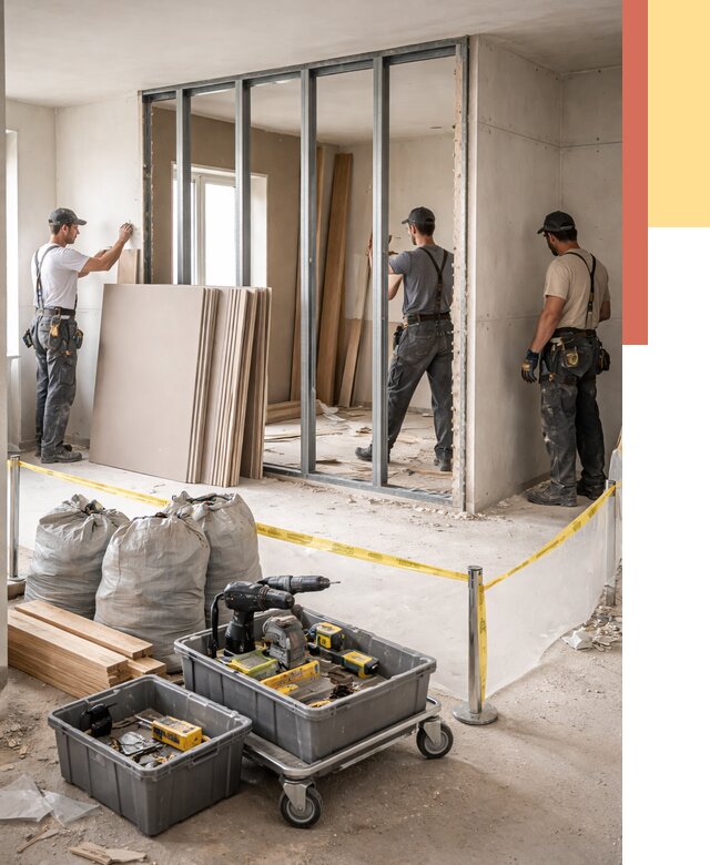 Перенос гипсокартонной перегородки в Уссурийске под ключ от 4640 руб. | Демонтаж и монтаж – ОТДЕЛОЧНИК-Сср