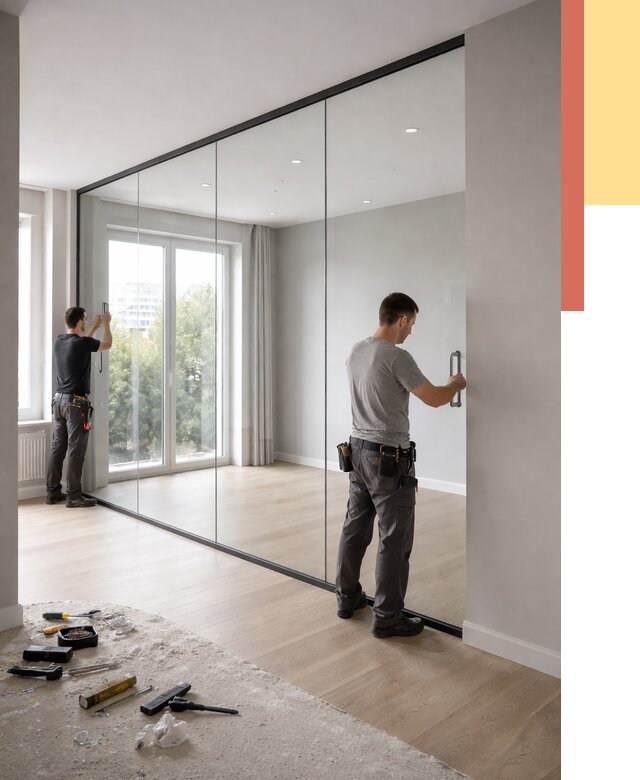 Изготовление стеклянных перегородок в Уссурийске от 12733 руб. под ключ | ОТДЕЛОЧНИК-Сср