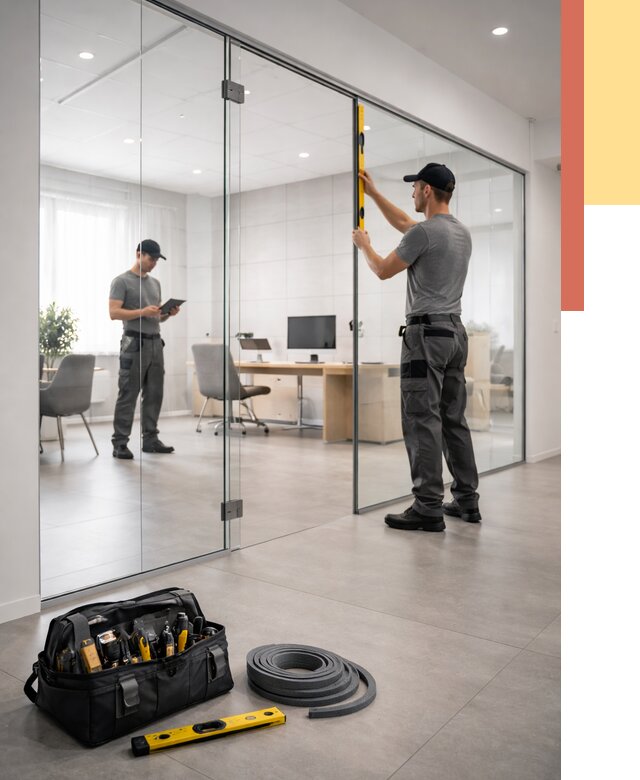 Цельностеклянные перегородки под ключ в Уссурийске от 9795 руб. — монтаж и цены | ОТДЕЛОЧНИК-Сср