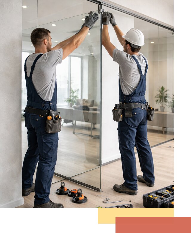 Безрамные стеклянные перегородки под ключ в Уссурийске